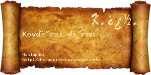 Kovácsi Áron névjegykártya